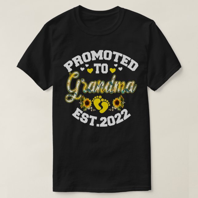 Camiseta Promovido A La Abuela Este 2022 Deco Floral De Gir (Diseño del anverso)