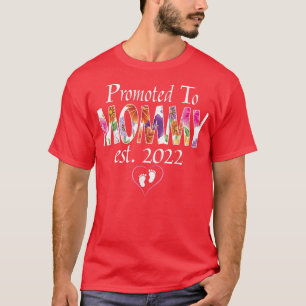 Camiseta Promovido a mamá EST 2022 de nueva madre de giraso