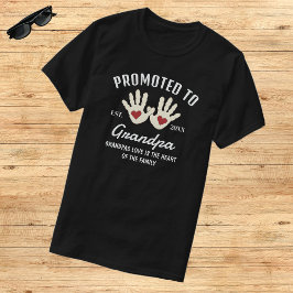 Camiseta Promovido Al Abuelo Manos De Bebé Manos Cita Perso