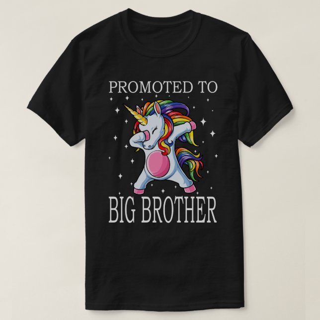 Camiseta Promovido al gran hermano Unicornio Día del Padre (Diseño del anverso)