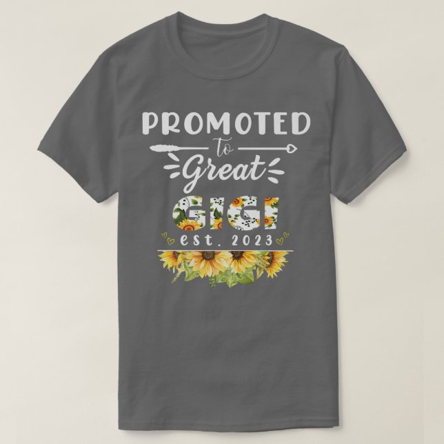 Camiseta Promovido por primera vez a la floral Great Gigi E (Diseño del anverso)