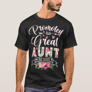 Camiseta Promovido primero a gran tía de flores divertidas 