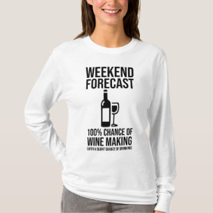 Camiseta Pronóstico de Fin de Semana - 100% de Posibilidade