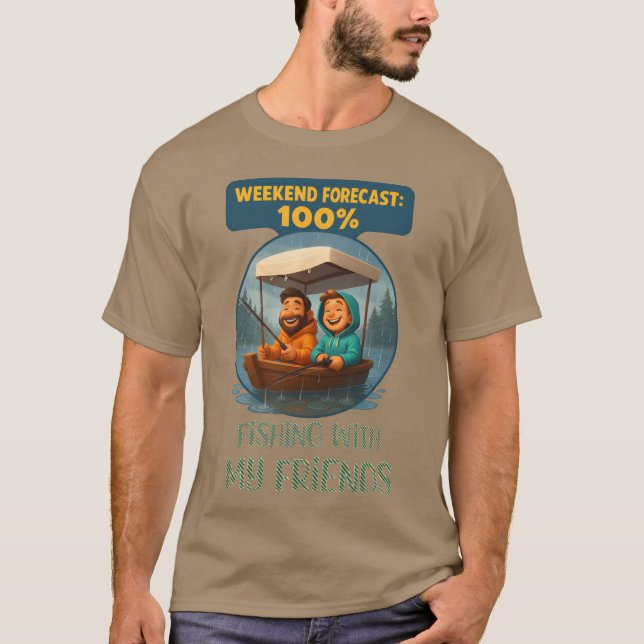 Camiseta Pronóstico de fin de semana 100 pescadores con mis (Anverso)