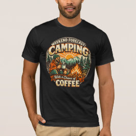 Camiseta Pronóstico de fin de semana: acampando con posibil