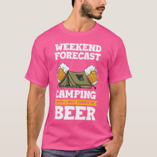Camiseta Pronóstico de fin de semana acampando con posibili