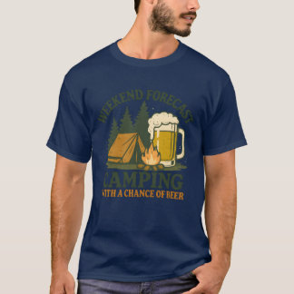 Camiseta Pronóstico de fin de semana Camping con posibilida