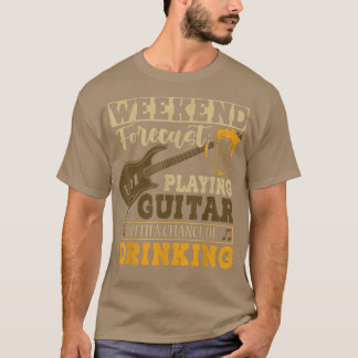 Camiseta Pronóstico De Fin De Semana Jugando Guitarra Con R