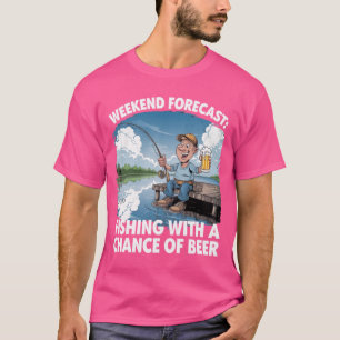 Camiseta Pronóstico de fin de semana: Pesca y cerveza - Áng