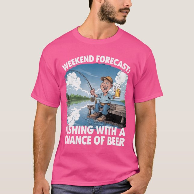 Camiseta Pronóstico de fin de semana: Pesca y cerveza - Áng (Anverso)