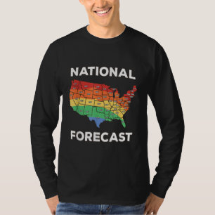 Camiseta Pronóstico Nacional Estadounidense Mapa del Arcoir