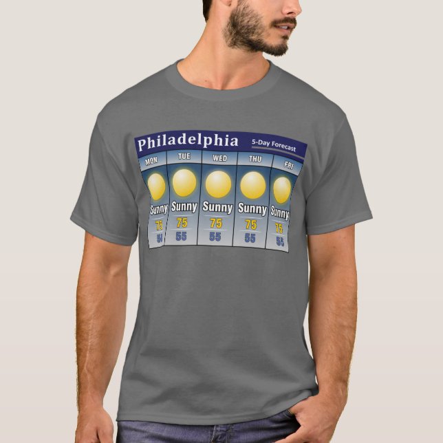 Camiseta Pronóstico soleado de Philadelphia (Anverso)