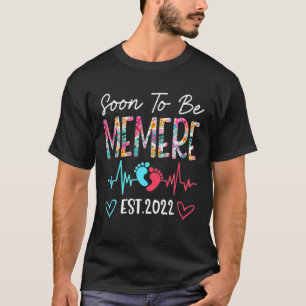 Camiseta Pronto Ser Memere Heartbeat Género Revelar Familia