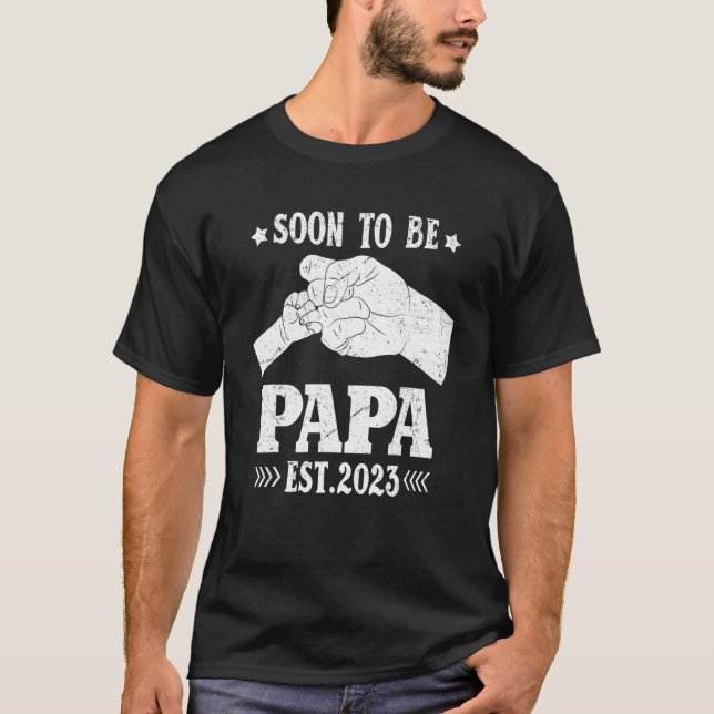 Camiseta Pronto Ser Papa Est 2023 Invitación De Embarazo (Anverso)