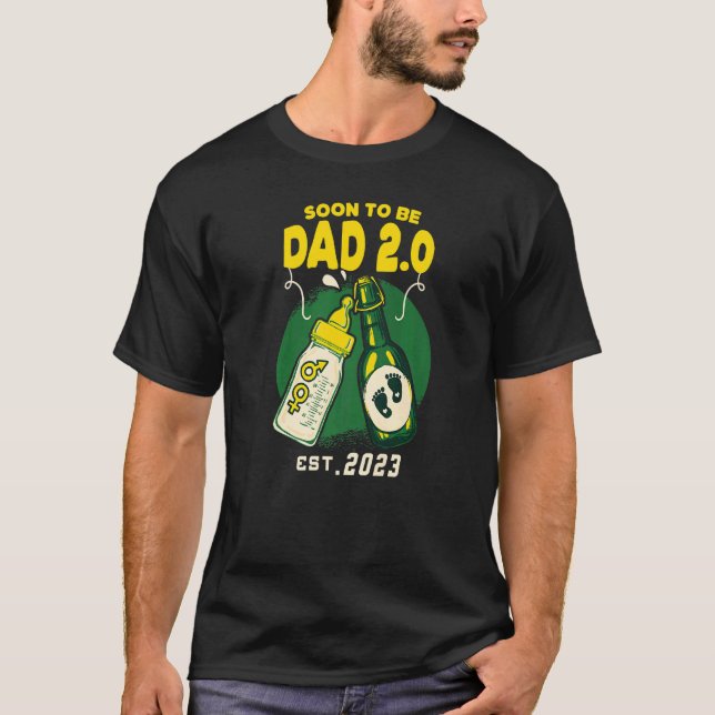 Camiseta Pronto será la segunda vez que papá 2023 a leche d (Anverso)