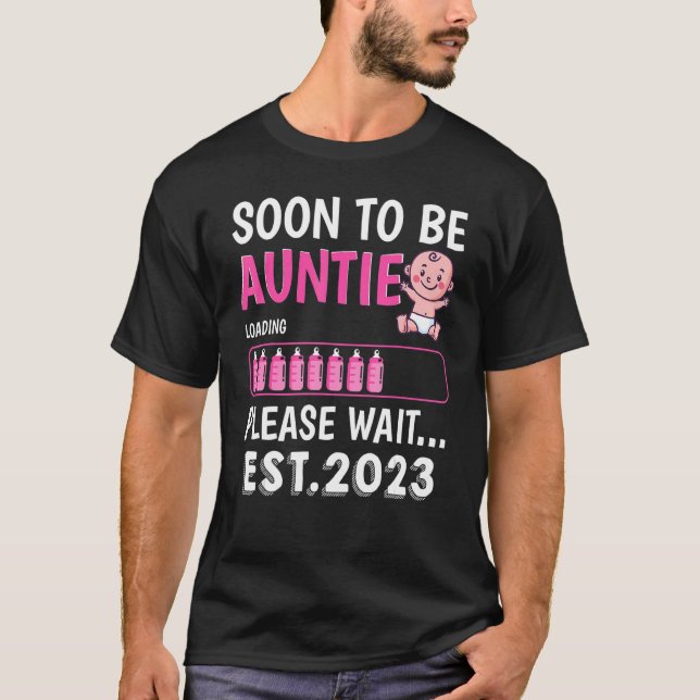 Camiseta Pronto Será La Tía Est 2023 Chica De Baby Shower L (Anverso)