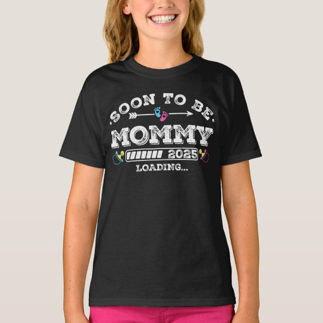 Camiseta Pronto será mamá Chica de carga 2025 (Anverso)