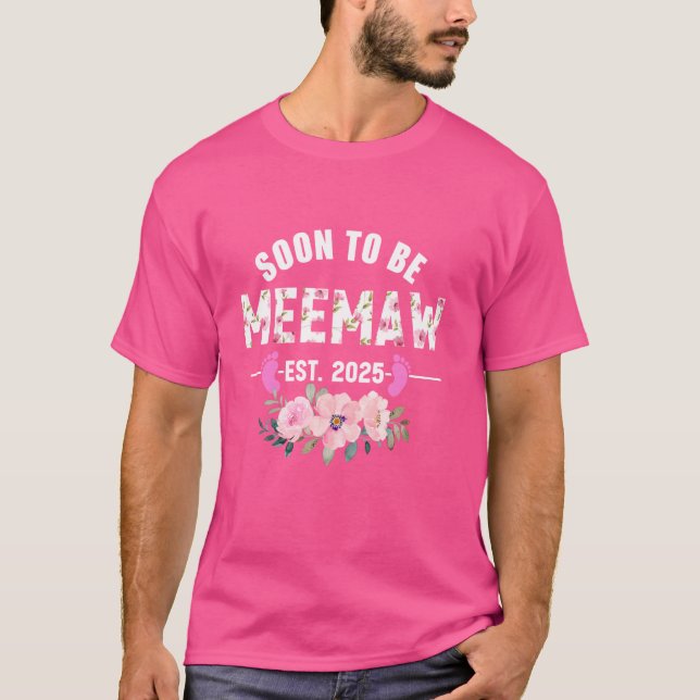 Camiseta Pronto será Meemaw Est 2025 Regalos por primera ve (Anverso)