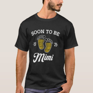Camiseta Pronto Será Mimi Est 2025 Cargando Huella de Bebé
