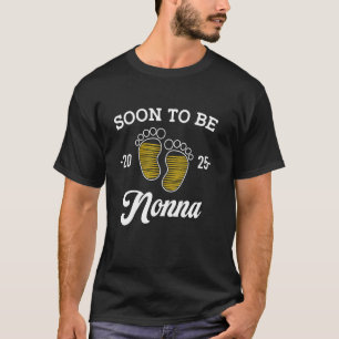Camiseta Pronto Será Nonna Est 2025 Cargando Huella De Bebé