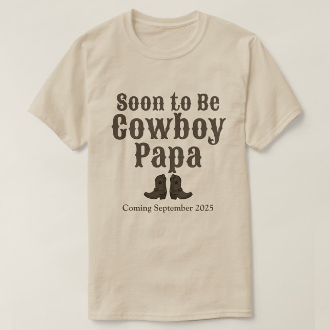 Camiseta Pronto será un chico de vaca papá Invitación bebé (Diseño del anverso)