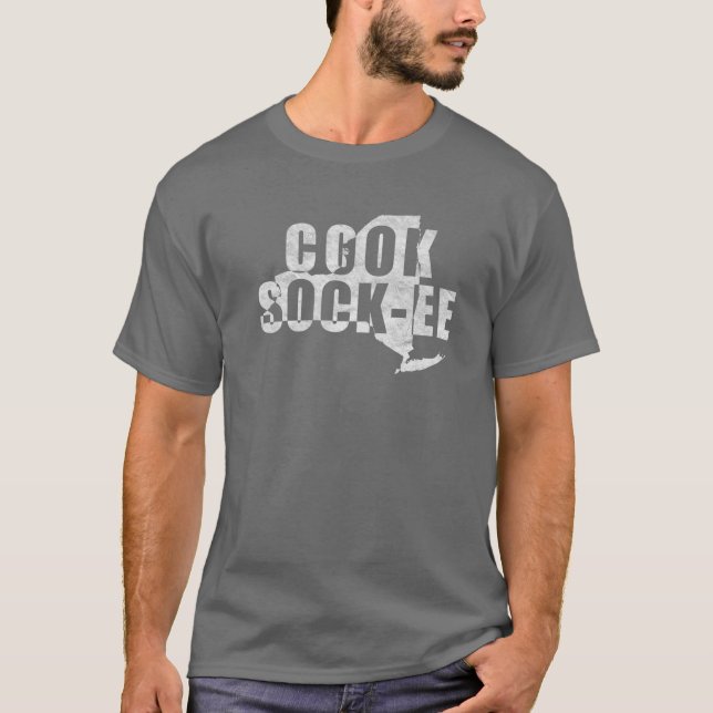 Camiseta Pronunciación de Cook-Sock-Ee Coxsackie NY (Anverso)