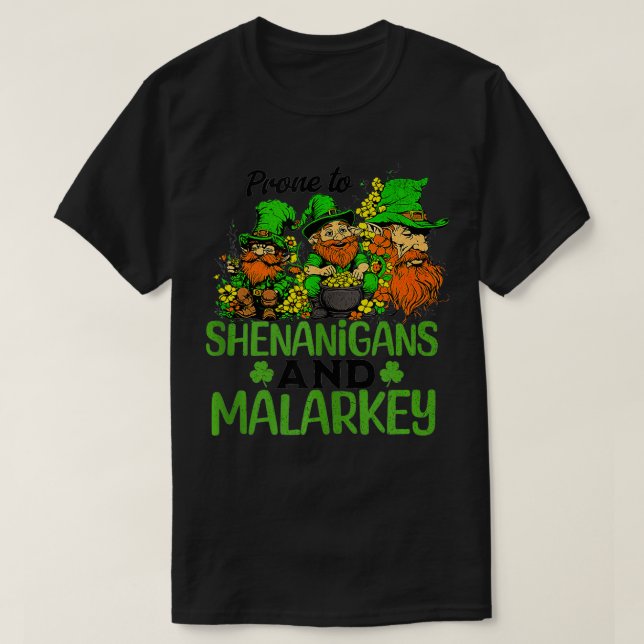 Camiseta Propenso A Shenanigans Y Malarkey Funny St Patrick (Diseño del anverso)