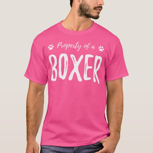 Camiseta Propiedad De Boxer Funny Perros Amantes De Gif (Anverso)