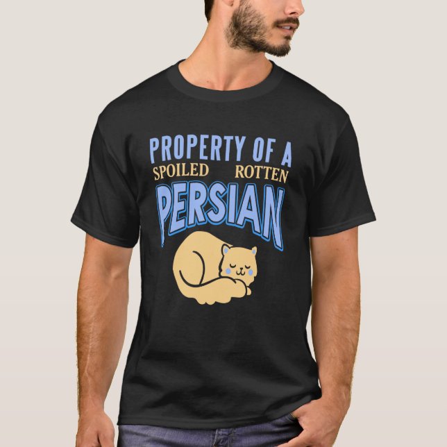 Camiseta Propiedad de un gato persa verdaderamente mimado (Anverso)