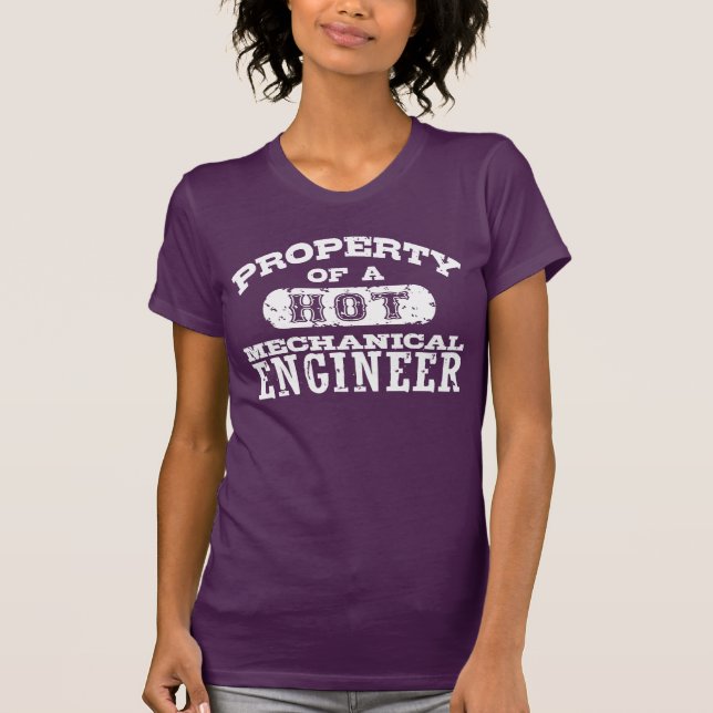 Camiseta Propiedad de un ingeniero mecánico en caliente (Anverso)