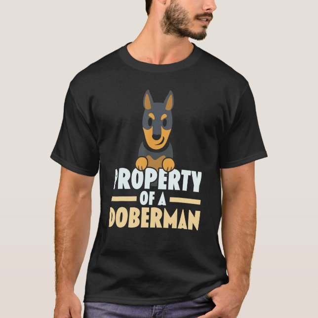 Camiseta Propiedad De Un Perro Doberman Perro Criador De Ca (Anverso)