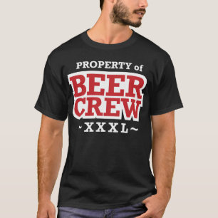 Camiseta Propiedad del equipo de la cerveza - blanco y rojo