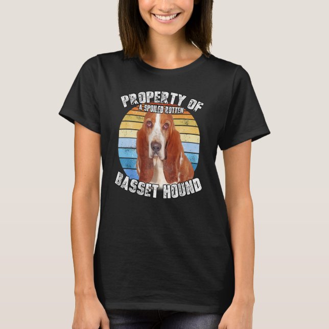 Camiseta Propiedad Retro de Basset Hound (Anverso)