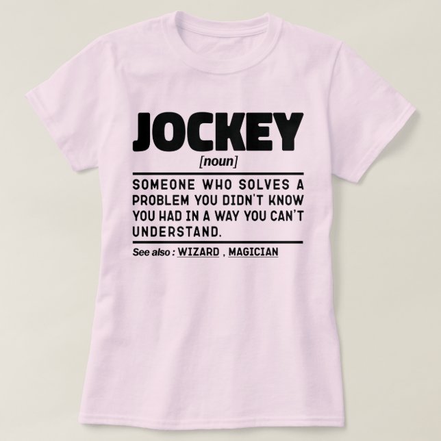 Camiseta Propietario de caballos de Guay Jockey Noun Equest (Diseño del anverso)