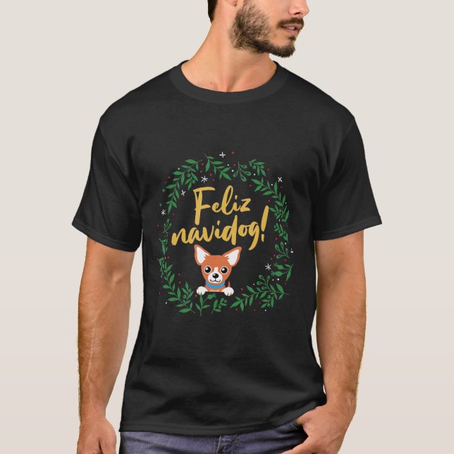 Camiseta Propietario de Chihuahua Feliz Navidog Navidades a (Anverso)