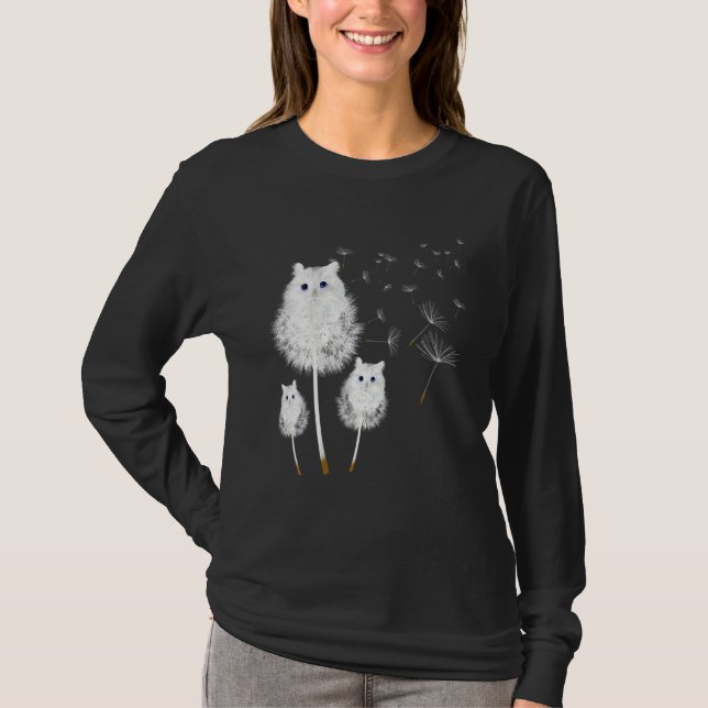 Camiseta Propietario De La Planta De Flores Cat Dandelion Y (Anverso)