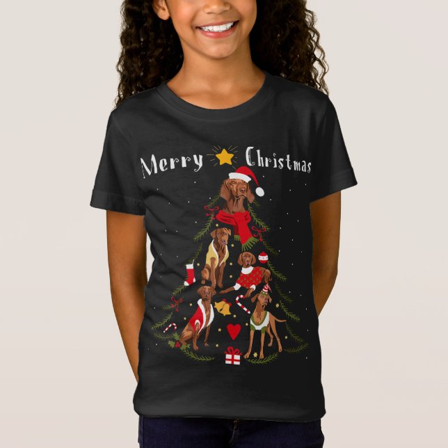 Camiseta Propietario de perro de Navidad Vizsla Lover (Anverso)