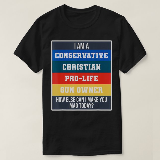 Camiseta Propietario de pistola provida cristiano conservad (Diseño del anverso)