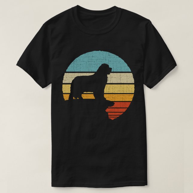 Camiseta Propietario de Terranova Retro Viejo Perro Perro P (Diseño del anverso)