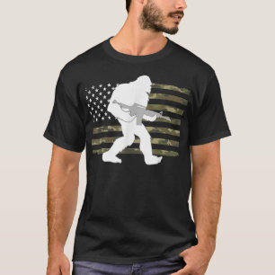 Camiseta Propietario de un arma de pie camo bandera estadou