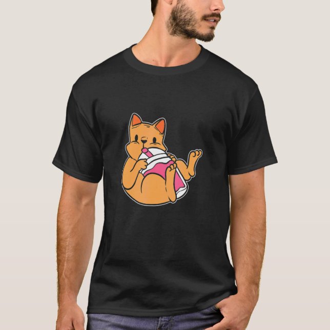 Camiseta Propietario del gato Boba Tea (Anverso)