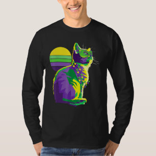 Camiseta Propietario del gato Cute Mardi Gras Kitten New Or