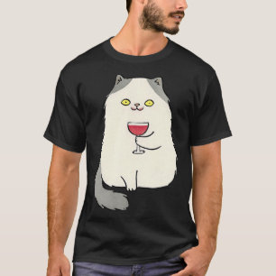 Camiseta Propietario del gato Gato de Vino Rojo