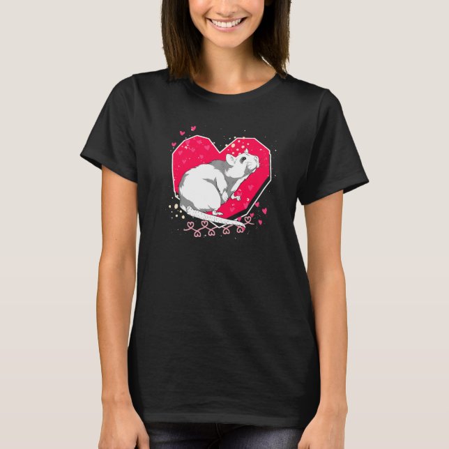 Camiseta Propietario del mascota Rata Cuta de Corazón Anima (Anverso)