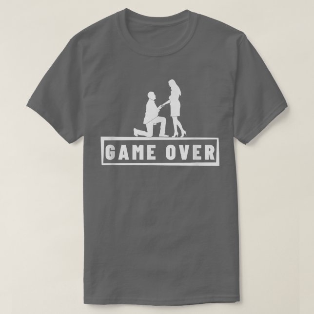 Camiseta Propuesta de matrimonio de Game Over Despedida de  (Diseño del anverso)