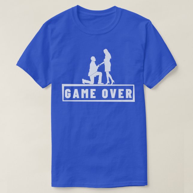 Camiseta Propuesta de matrimonio Game Over Despedida de sol (Diseño del anverso)