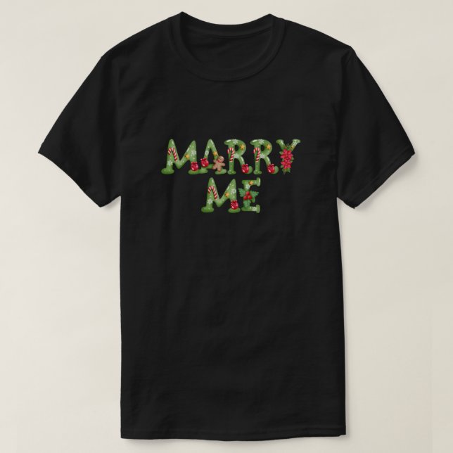 Camiseta Propuesta de navidades cásate conmigo (Diseño del anverso)