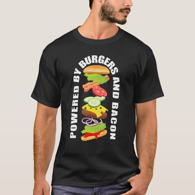 Camiseta Propulsado Por Burguesas Y Parrillada De Bacon (Anverso)