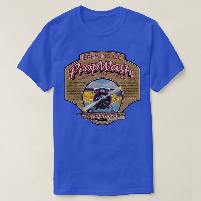 Camiseta PropWash Brewing Co Hydravion Radial Red DHC2 Beav (Diseño del anverso)