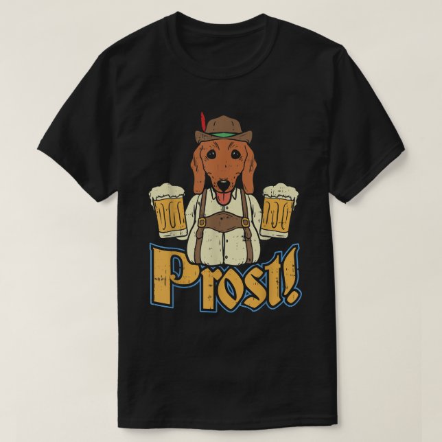Camiseta Pros Oktoberfest Alemán Dachshund Perro bebo (Diseño del anverso)